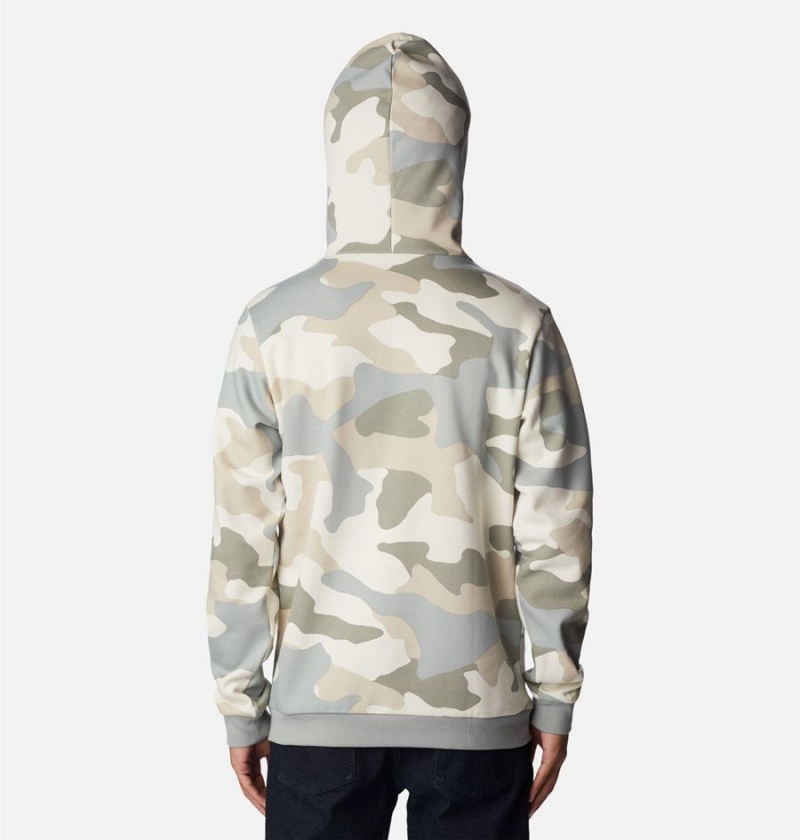 Columbia Logo Printed Men's Hoodie Beige | SKVEID-987