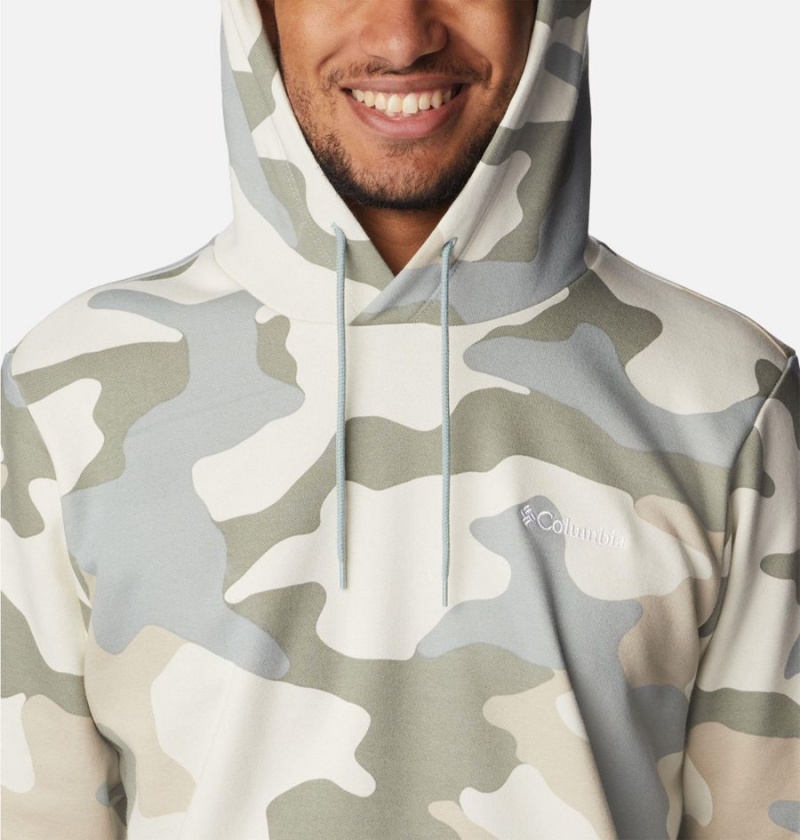 Columbia Logo Printed Men's Hoodie Beige | SKVEID-987