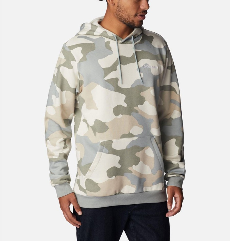 Columbia Logo Printed Men's Hoodie Beige | SKVEID-987