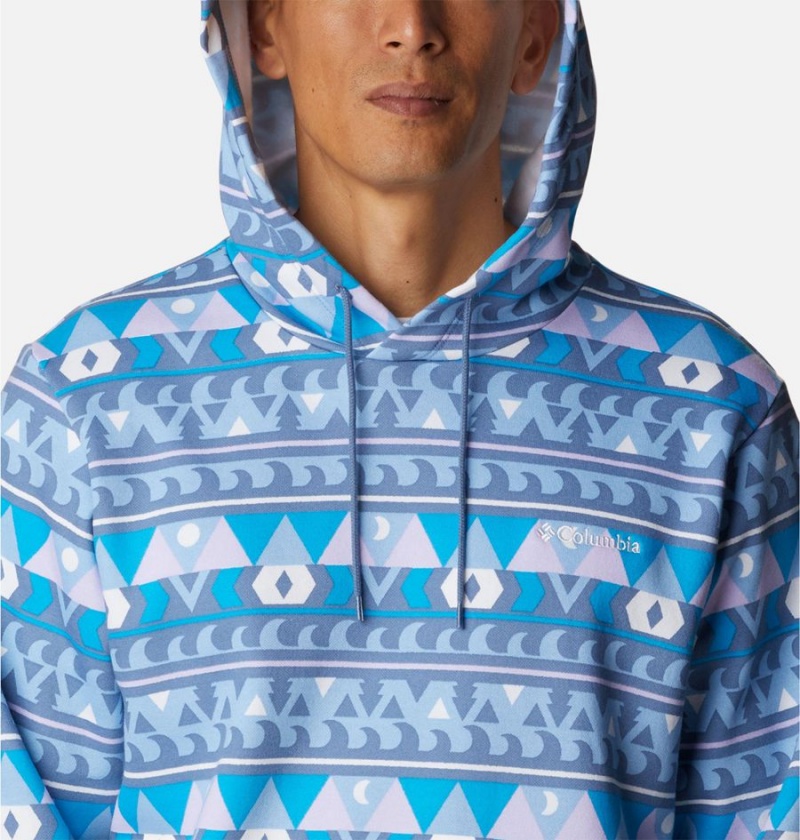 Columbia Logo Printed Men's Hoodie Blue | CYHQFD-029