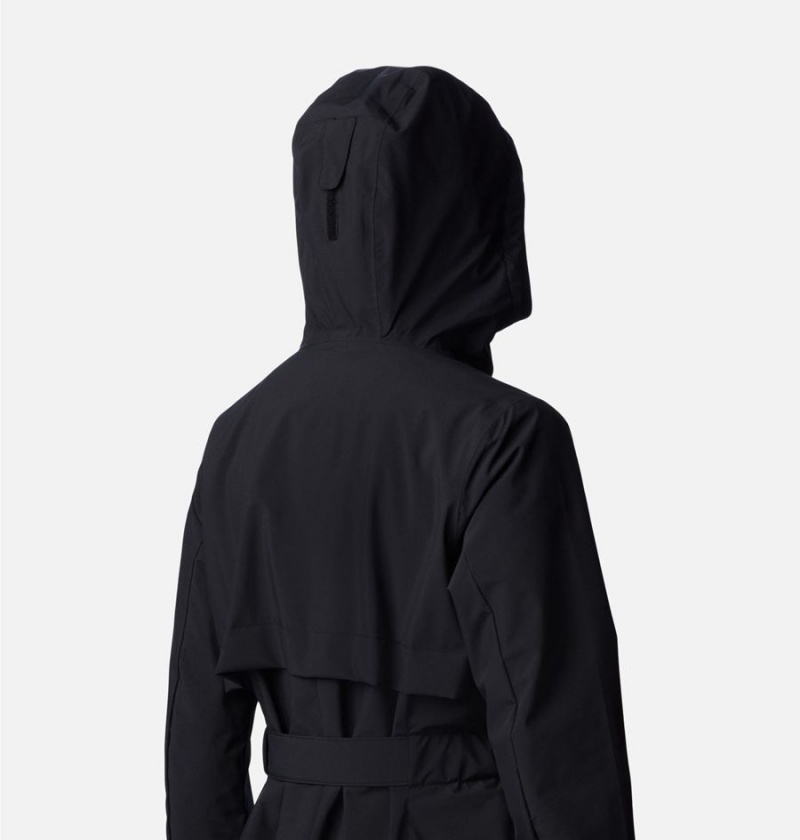 Columbia Long Valley Trench II Women's Rain Jacket Black | MZTFJV-789