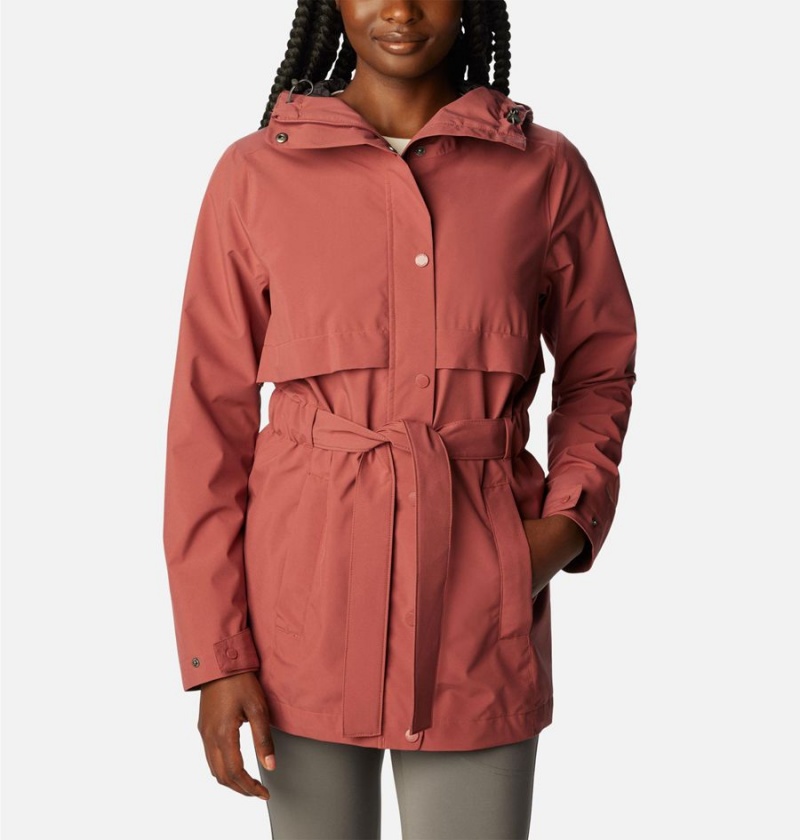 Columbia Long Valley Trench II Women\'s Rain Jacket Coral | AWLJXH-482
