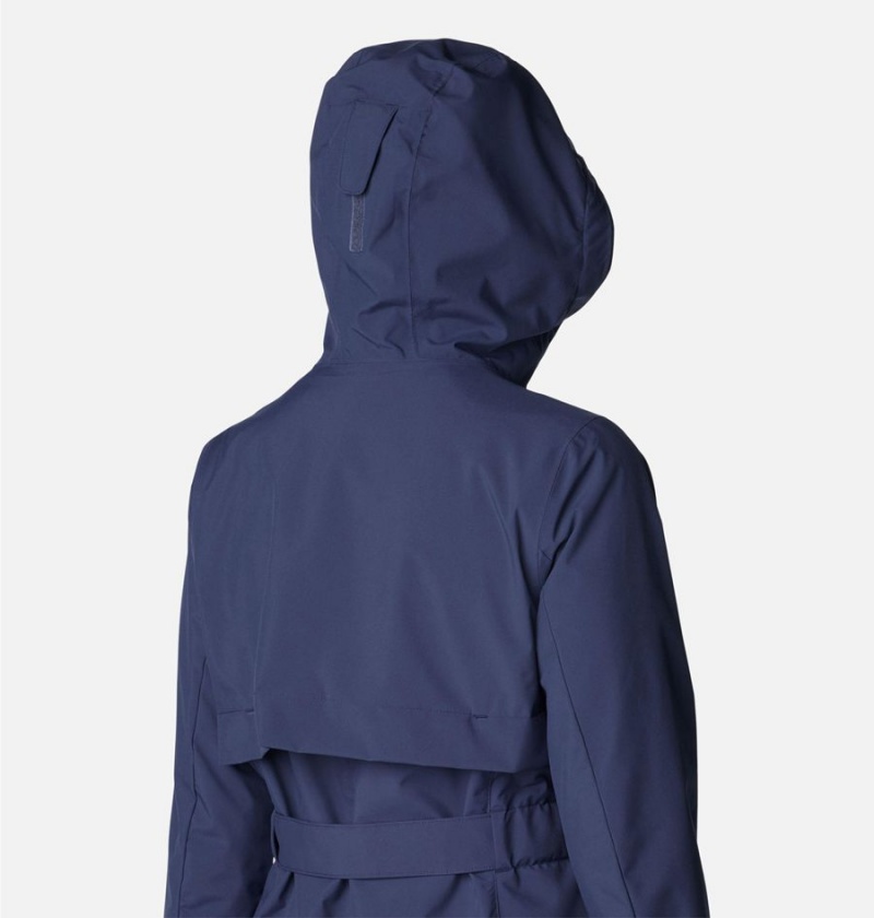 Columbia Long Valley Trench II Women's Rain Jacket Navy | XRCVNG-581