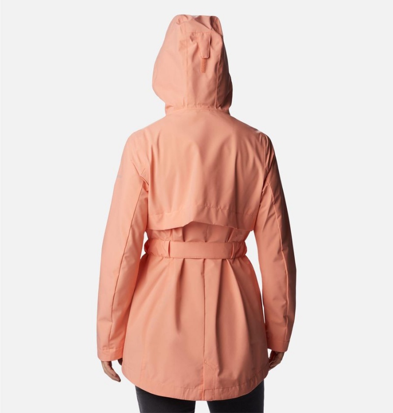 Columbia Long Valley Trench II Women's Rain Jacket Coral | OVTKJF-064