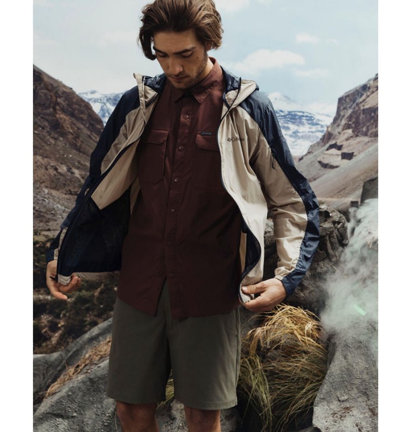 Columbia Loop Trail Men's Windbreaker Khaki | YNVTQF-627