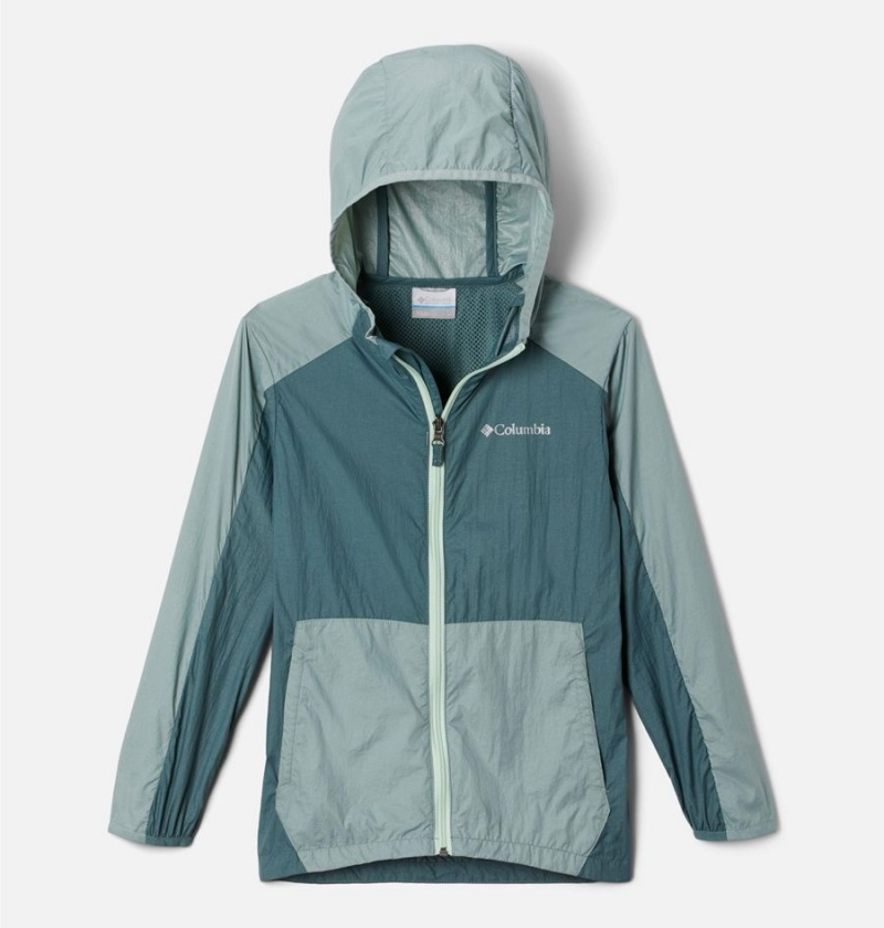 Columbia Loop Trail Windbreaker Kids\' Jacket Turquoise | XVUGDY-615