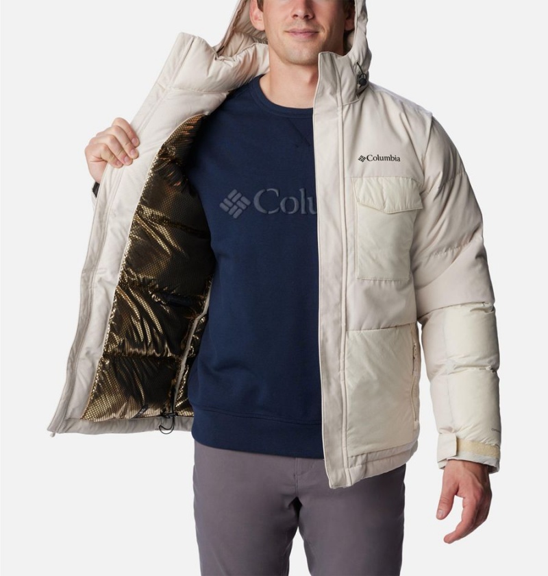 Columbia Marquam Peak Fusion Insulated Men's Puffer Jacket Beige | GHBQUZ-592