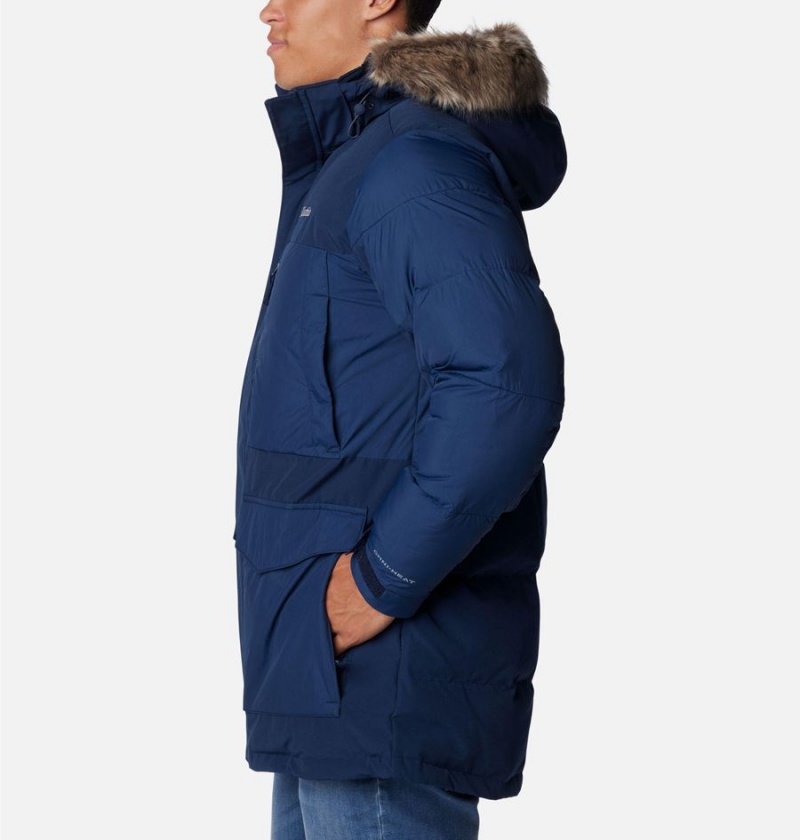 Columbia Marquam Peak Fusion Omni Heat Infinity Insulated Men's Coats Navy | OFHCIN-594
