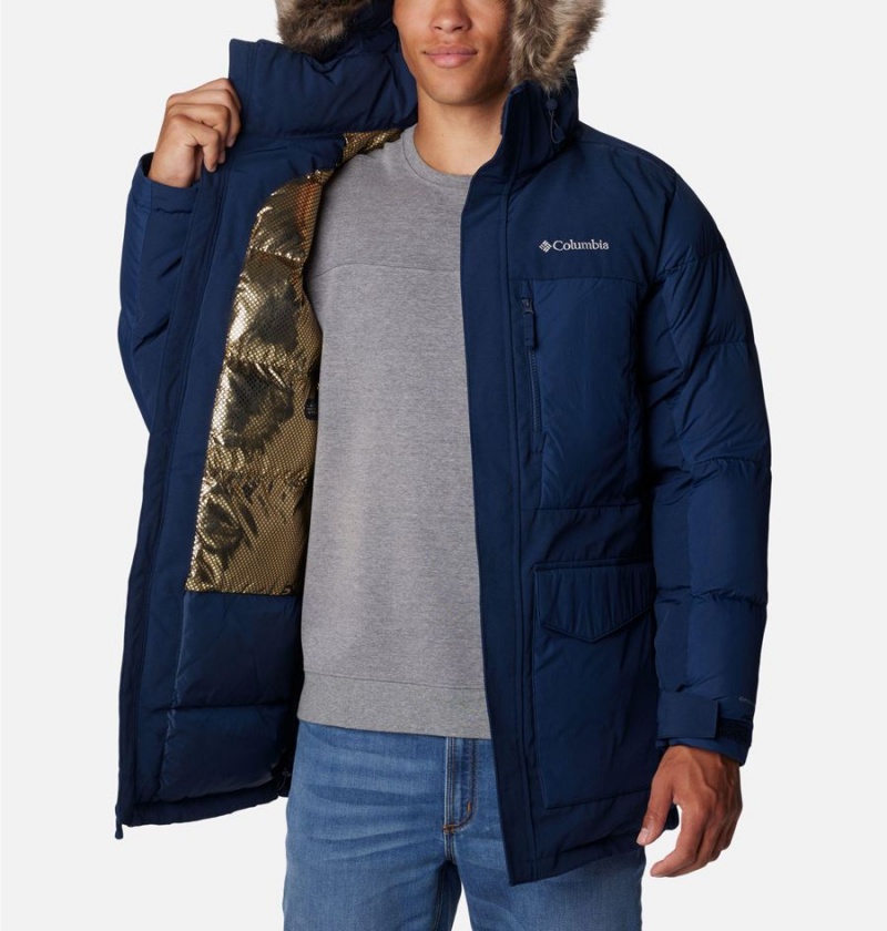 Columbia Marquam Peak Fusion Omni Heat Infinity Insulated Men's Coats Navy | OFHCIN-594