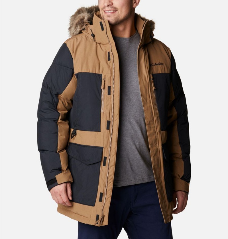 Columbia Marquam Peak Fusion Omni Heat Infinity Insulated Men's Coats Brown | KAVNXH-513