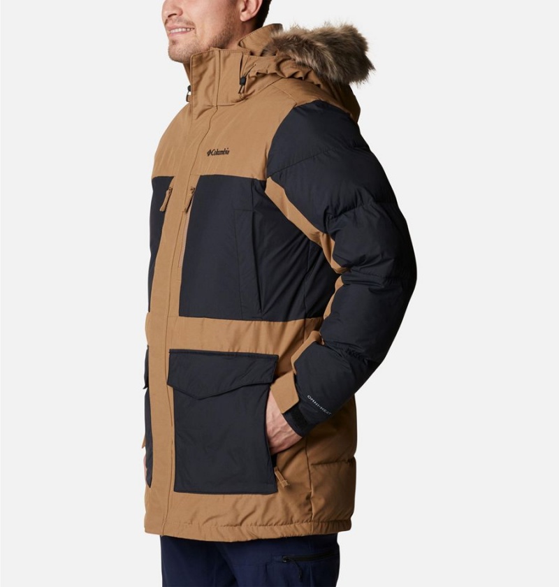 Columbia Marquam Peak Fusion Omni Heat Infinity Insulated Men's Coats Brown | KAVNXH-513