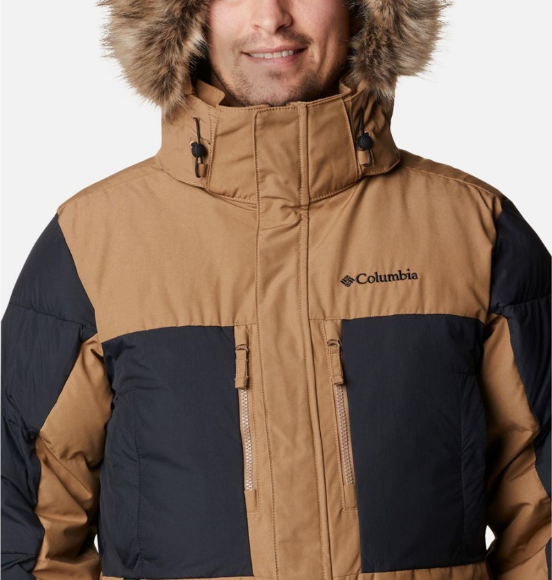 Columbia Marquam Peak Fusion Omni Heat Infinity Insulated Men's Coats Brown | KAVNXH-513