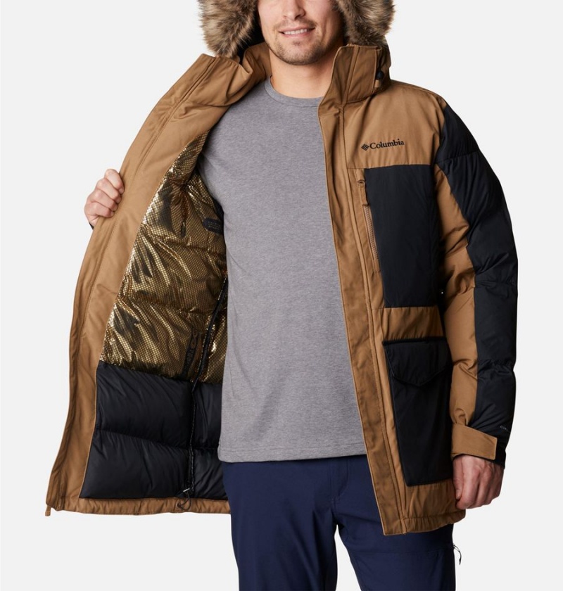 Columbia Marquam Peak Fusion Omni Heat Infinity Insulated Men's Coats Brown | KAVNXH-513