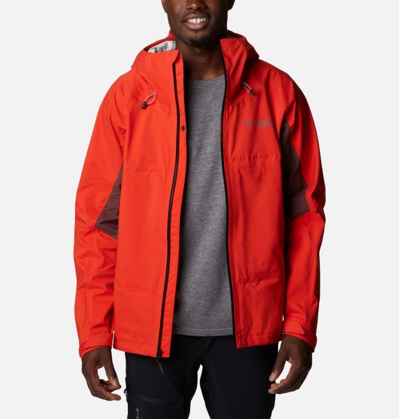 Columbia Mazama Trail Shell Men's Rain Jacket Red | HNZQYG-780