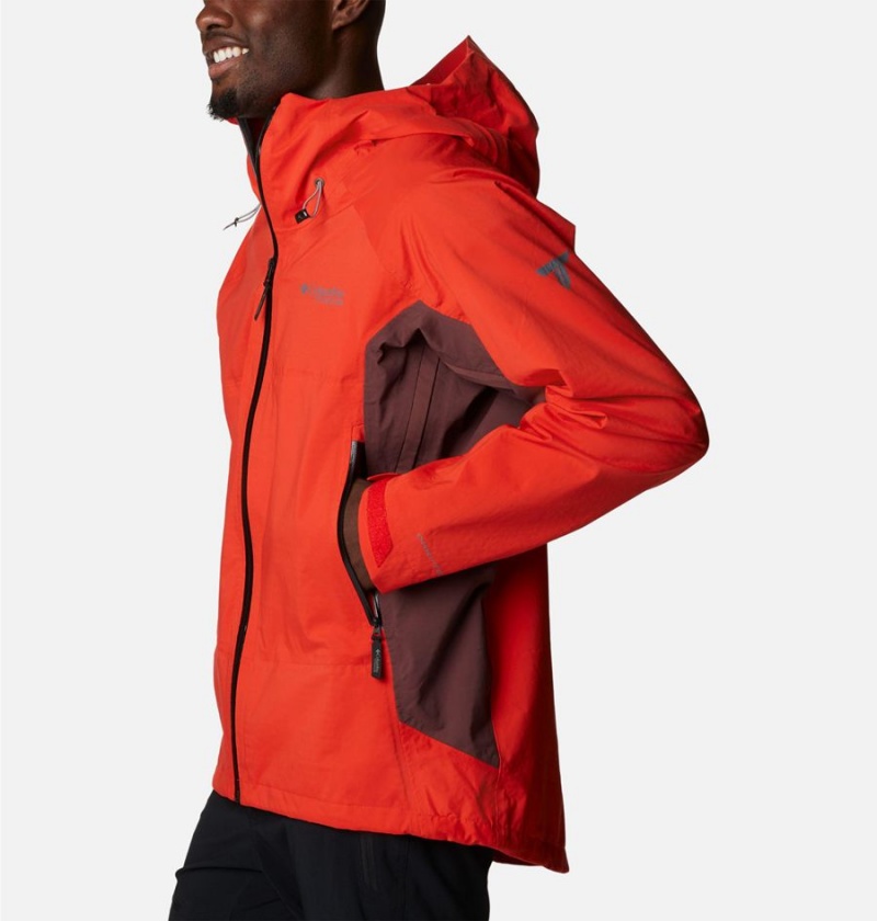 Columbia Mazama Trail Shell Men's Rain Jacket Red | HNZQYG-780