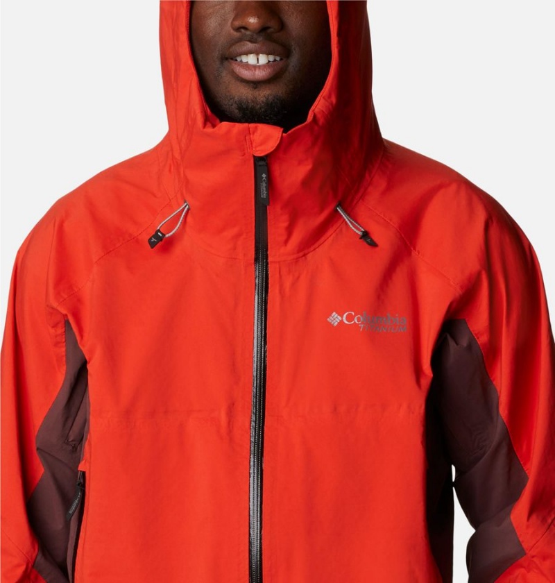Columbia Mazama Trail Shell Men's Rain Jacket Red | HNZQYG-780