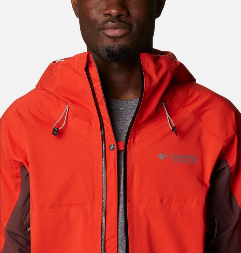 Columbia Mazama Trail Shell Men's Rain Jacket Red | HNZQYG-780