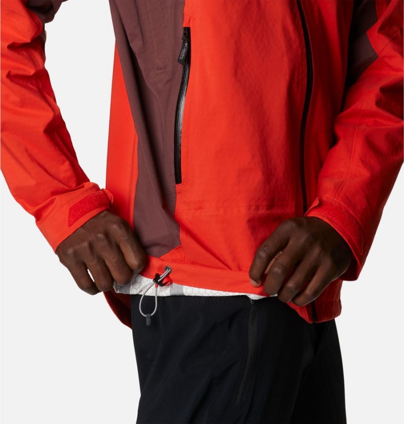 Columbia Mazama Trail Shell Men's Rain Jacket Red | HNZQYG-780