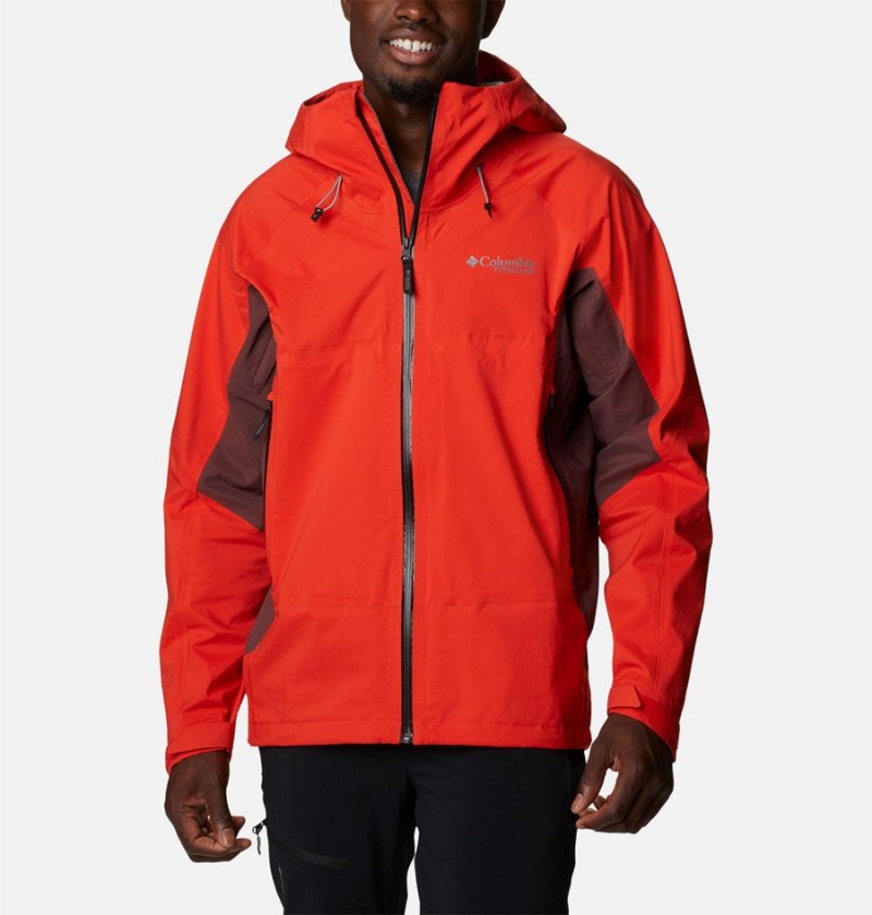 Columbia Mazama Trail Shell Men\'s Rain Jacket Red | HNZQYG-780