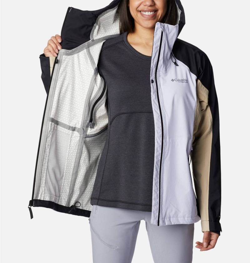 Columbia Mazama Trail Shell Women's Rain Jacket Purple | HKZJPR-302