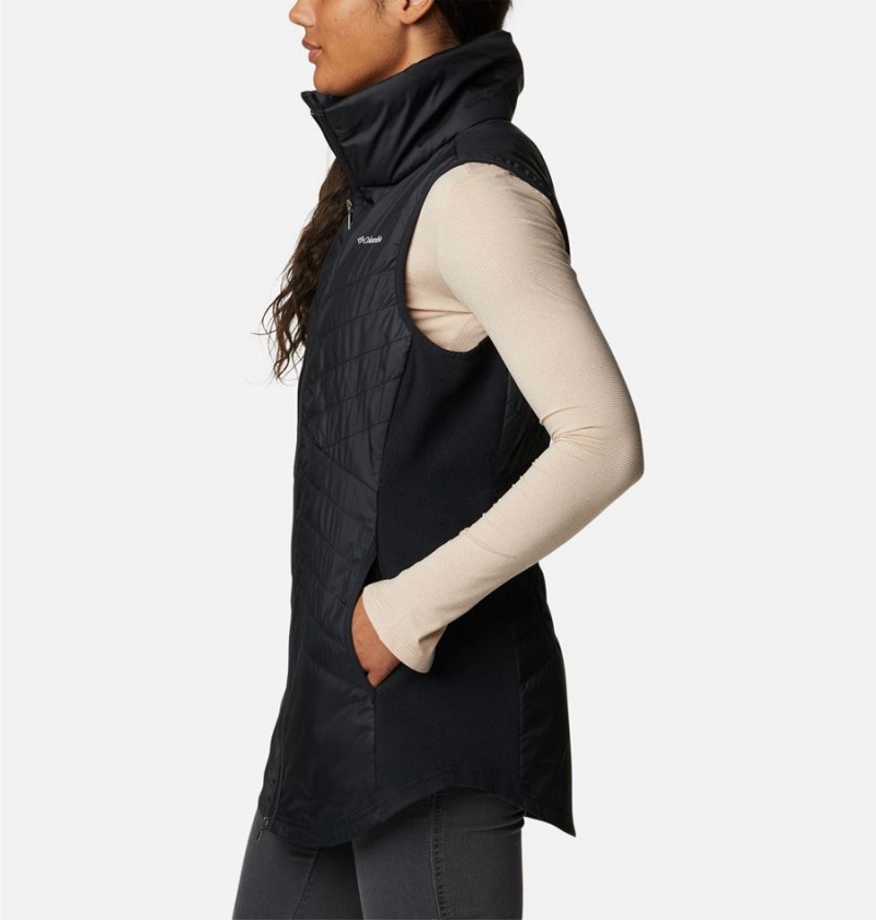 Columbia Mix It Around Long Women's Vest Black | LQASWD-325