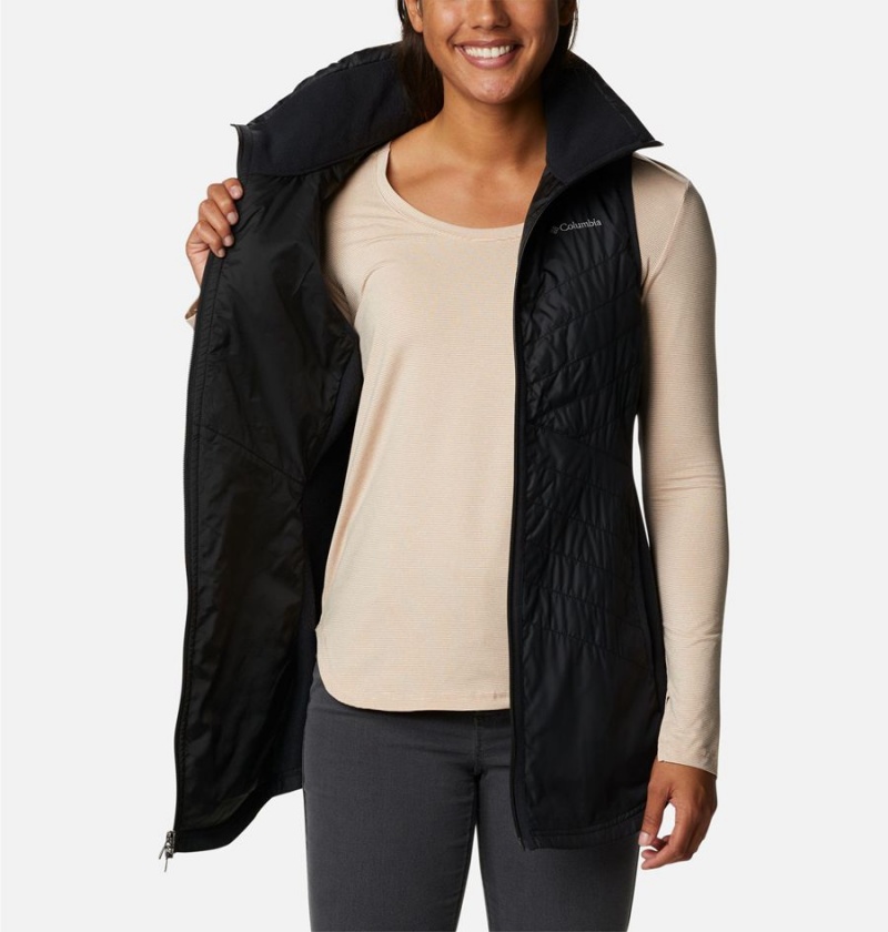 Columbia Mix It Around Long Women's Vest Black | LQASWD-325