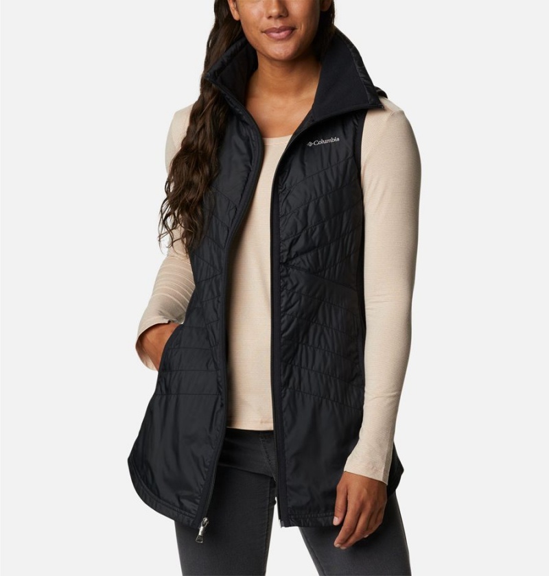 Columbia Mix It Around Long Women's Vest Black | LQASWD-325