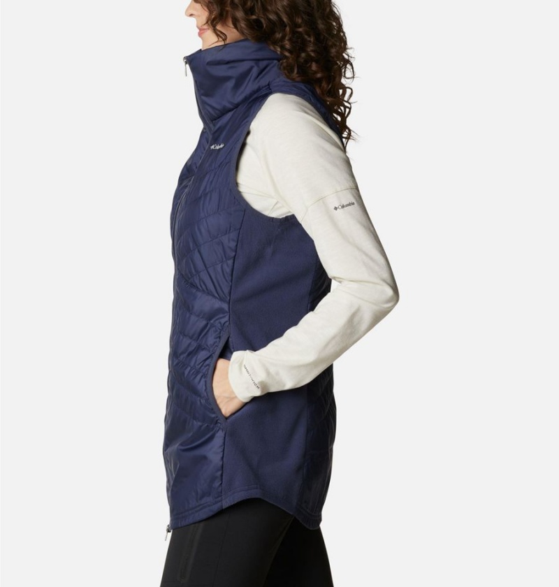 Columbia Mix It Around Long Women's Vest Navy | YWHRTP-506