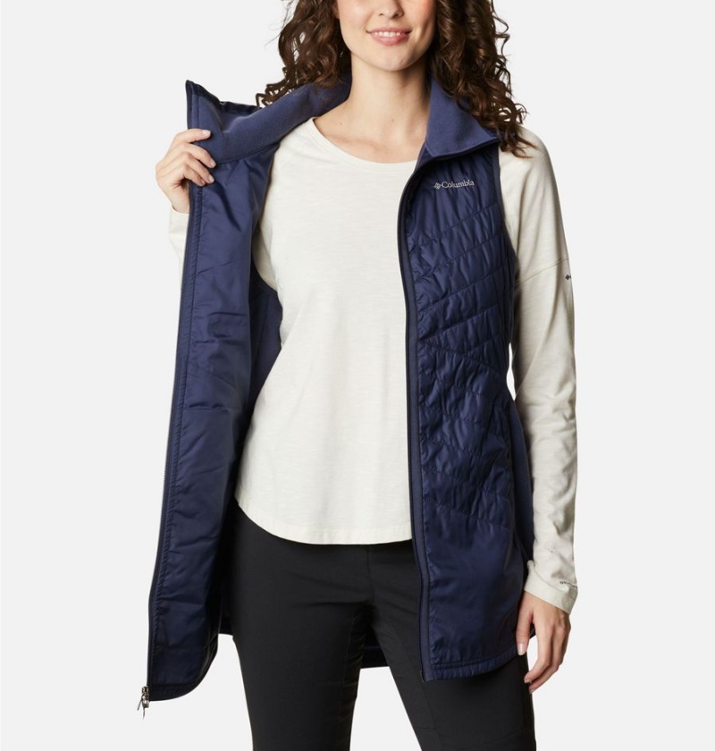 Columbia Mix It Around Long Women's Vest Navy | YWHRTP-506