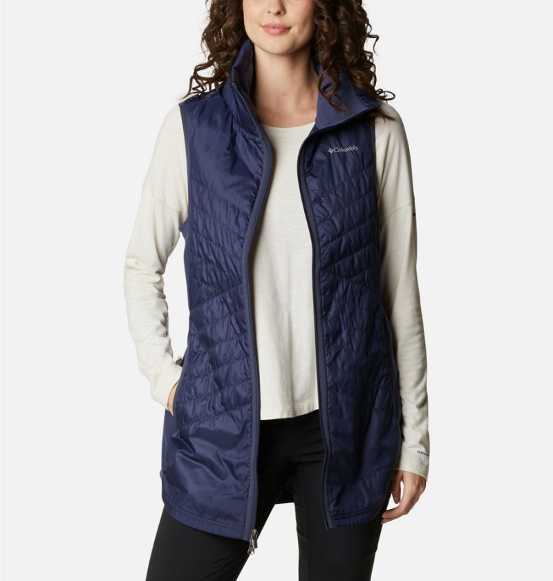 Columbia Mix It Around Long Women's Vest Navy | YWHRTP-506