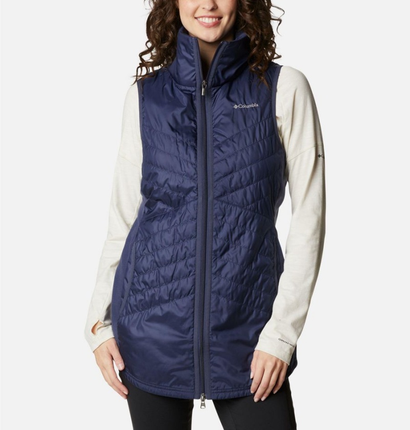 Columbia Mix It Around Long Women\'s Vest Navy | YWHRTP-506