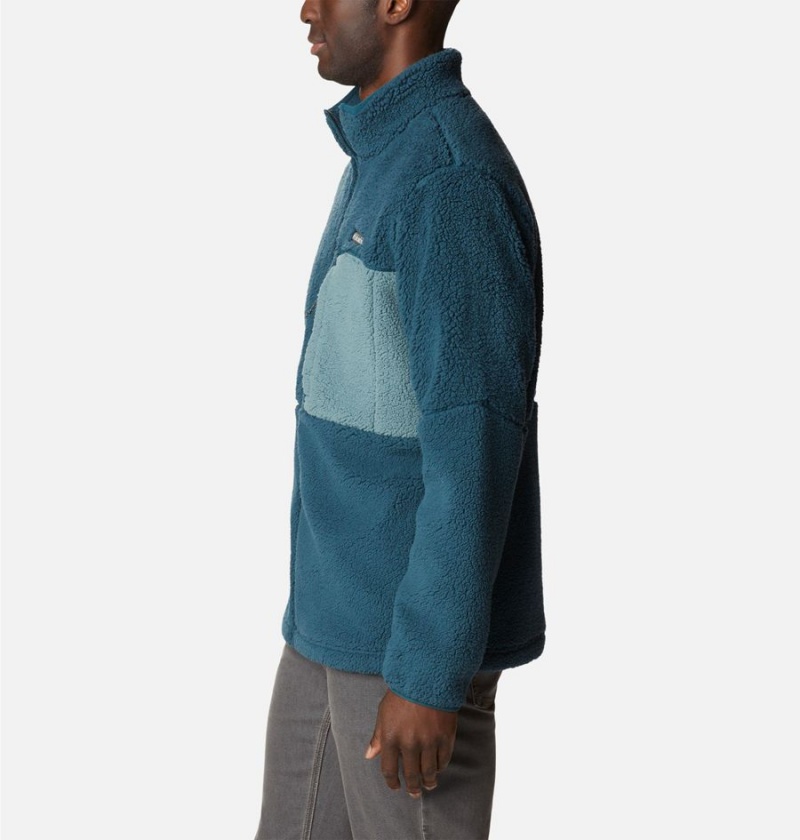 Columbia Mountainside Heavyweight Sherpa Men's Fleece Jacket Turquoise | ONHZSB-089
