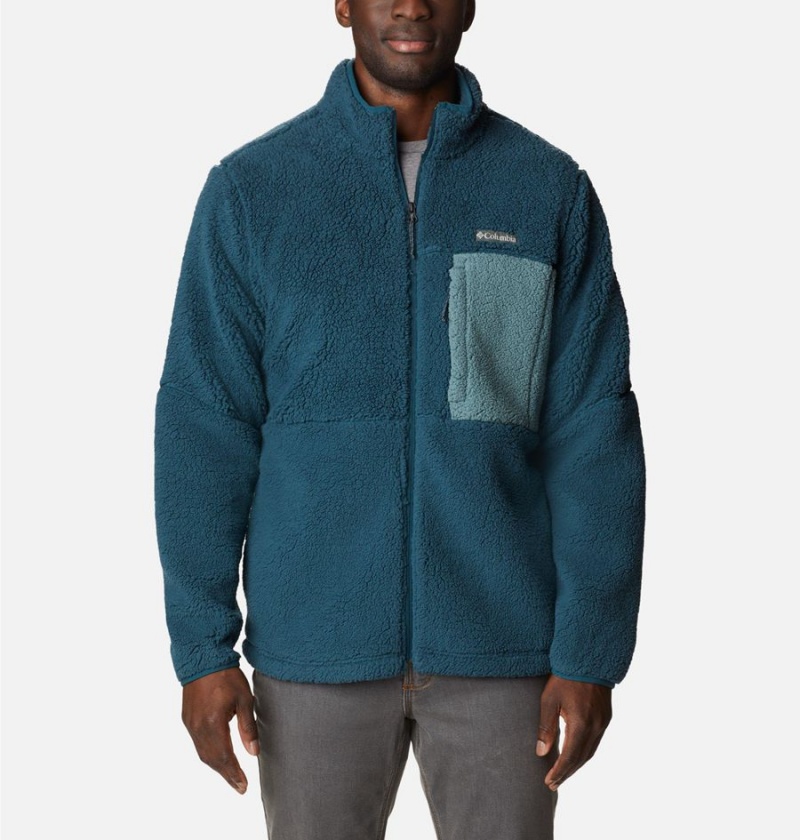 Columbia Mountainside Heavyweight Sherpa Men\'s Fleece Jacket Turquoise | ONHZSB-089