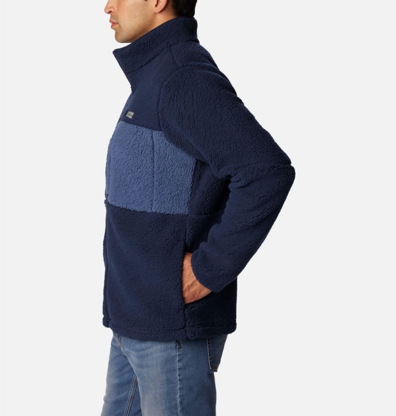 Columbia Mountainside Heavyweight Sherpa Men's Fleece Jacket Navy | XFBWDO-306