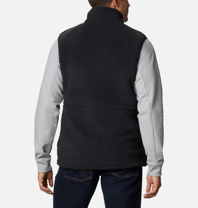 Columbia Mountainside Sherpa Fleece Men's Vest Black | YIGSVC-720