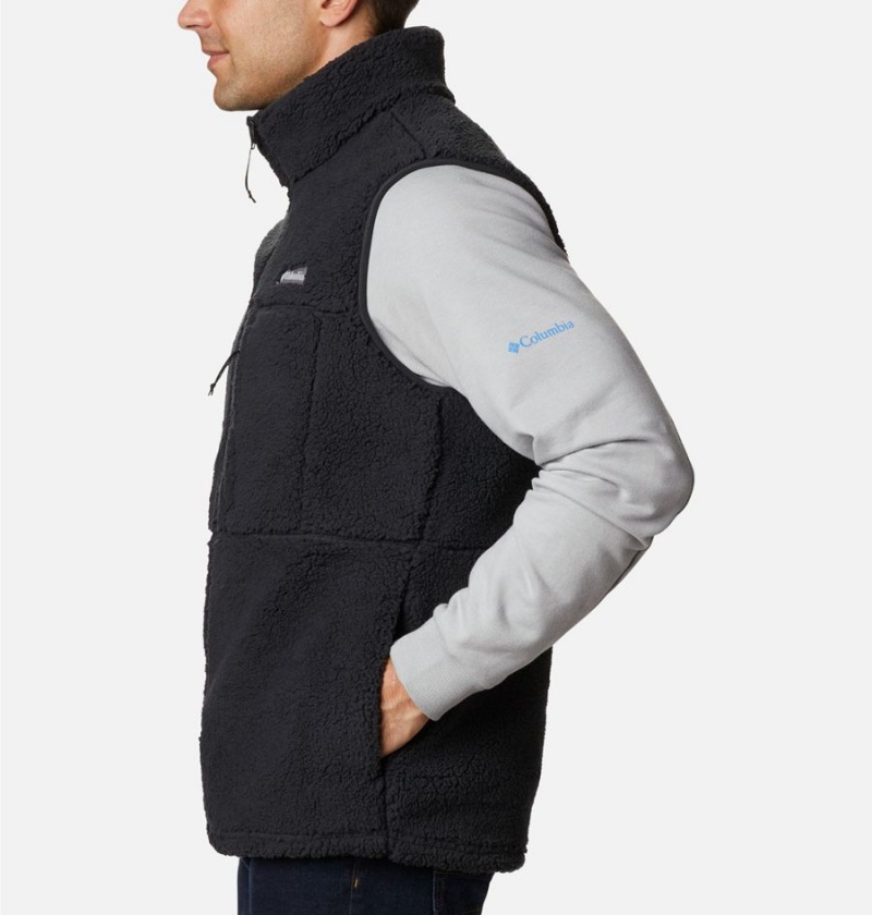 Columbia Mountainside Sherpa Fleece Men's Vest Black | YIGSVC-720