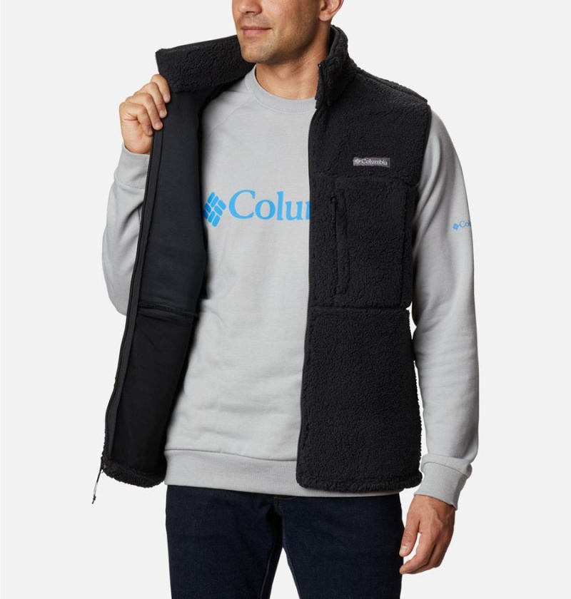 Columbia Mountainside Sherpa Fleece Men's Vest Black | YIGSVC-720