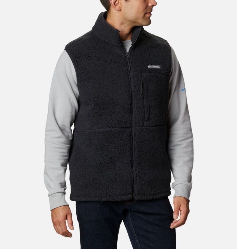 Columbia Mountainside Sherpa Fleece Men\'s Vest Black | YIGSVC-720