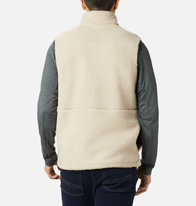 Columbia Mountainside Sherpa Fleece Men's Vest Khaki | GDKOYQ-039