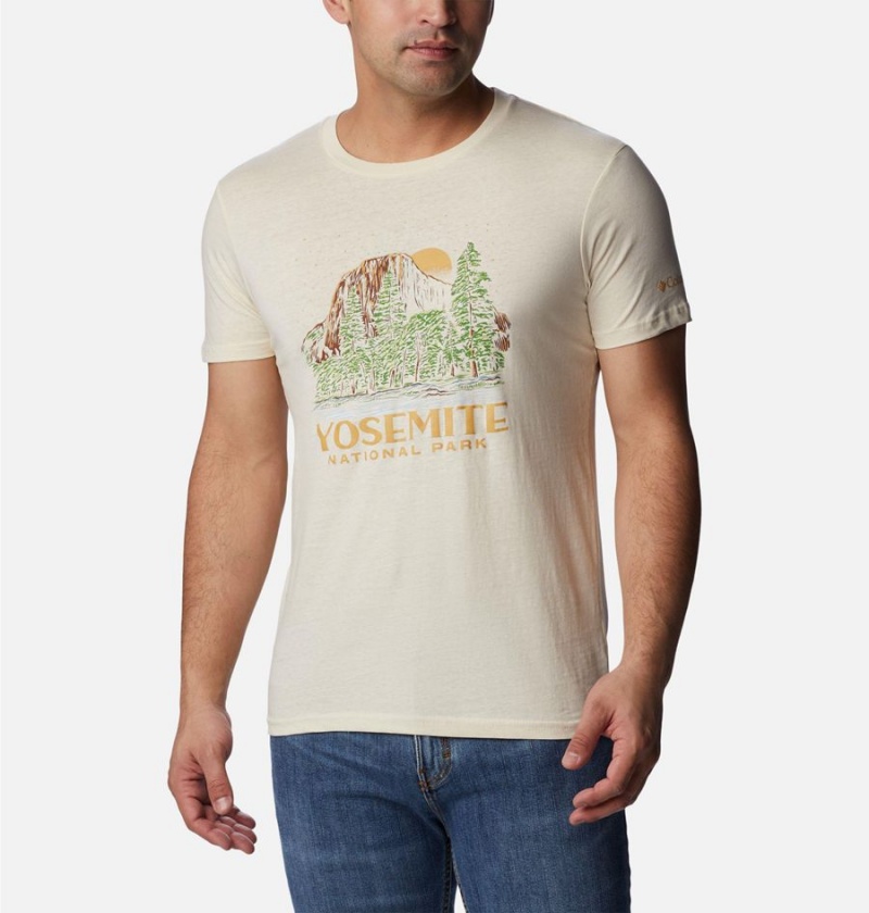 Columbia NP Capitan Yosemite Graphic Men\'s T-Shirt Khaki | XLPQUS-059