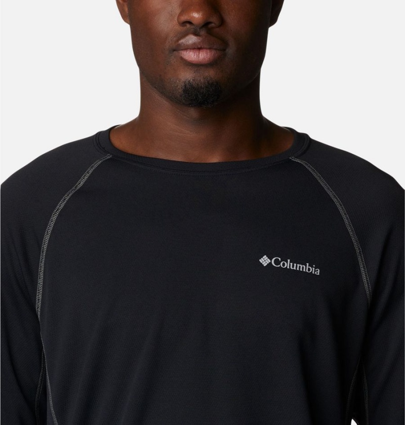 Columbia Narrows Pointe Long Sleeve Men's T-Shirt Black | GHQZPM-503