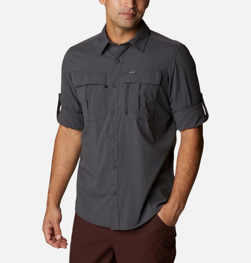 Columbia Newton Ridge II Long Sleeve Men's Shirt Grey | EXSQDT-307