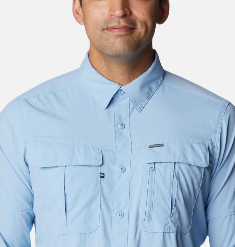 Columbia Newton Ridge II Long Sleeve Men's Shirt Blue | ZUFLSY-257
