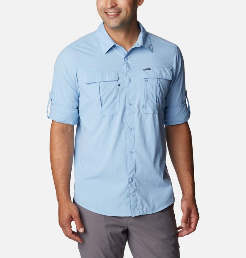 Columbia Newton Ridge II Long Sleeve Men's Shirt Blue | ZUFLSY-257