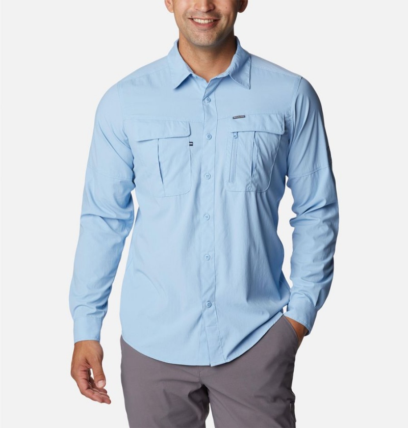 Columbia Newton Ridge II Long Sleeve Men\'s Shirt Blue | ZUFLSY-257