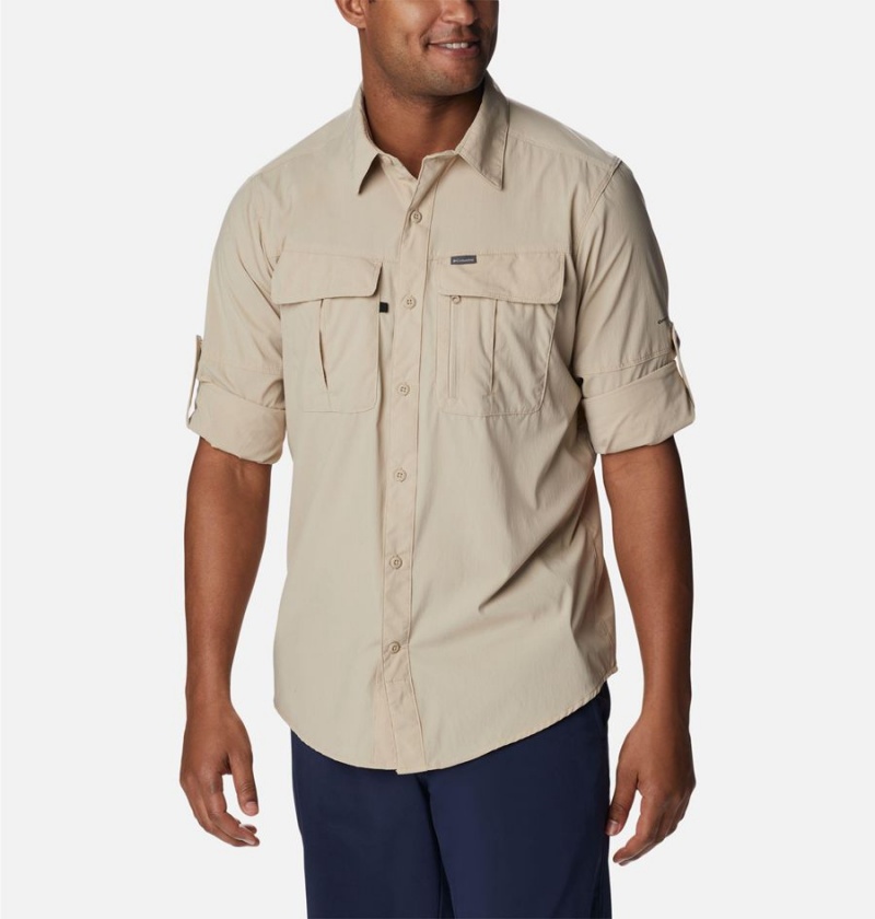 Columbia Newton Ridge II Long Sleeve Men's Shirt Khaki | IXYEGA-845