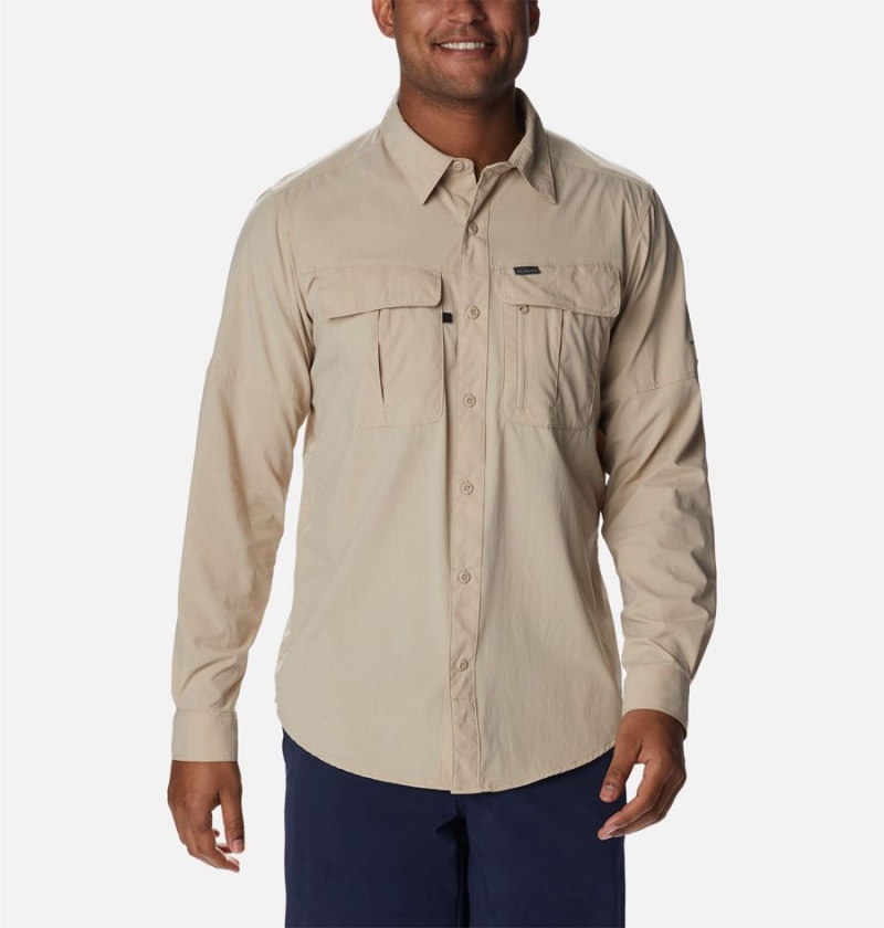 Columbia Newton Ridge II Long Sleeve Men\'s Shirt Khaki | IXYEGA-845