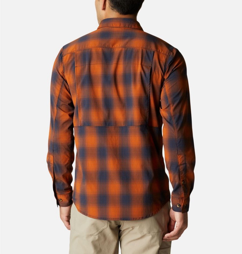 Columbia Newton Ridge II Plaid Long Sleeve Men's Shirt Orange | VUODXL-245