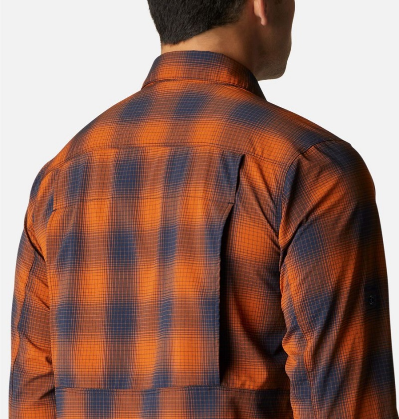 Columbia Newton Ridge II Plaid Long Sleeve Men's Shirt Orange | VUODXL-245