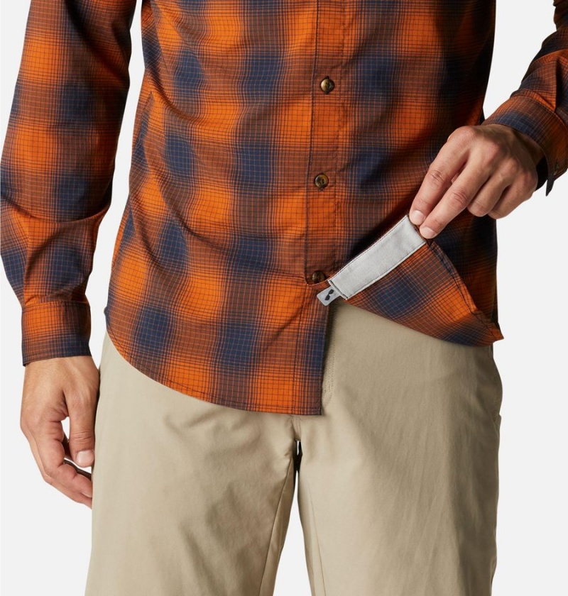 Columbia Newton Ridge II Plaid Long Sleeve Men's Shirt Orange | VUODXL-245